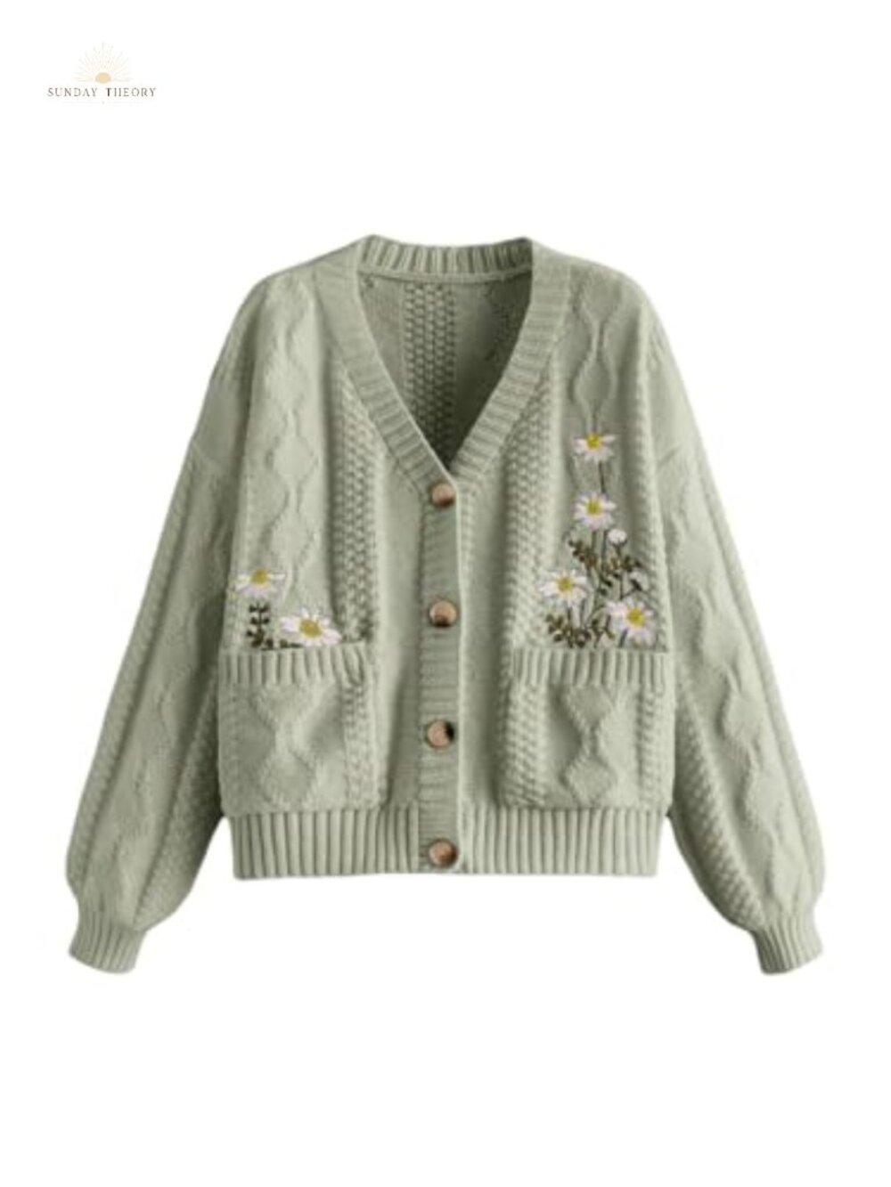 Chunky Boho Button Down Cottagecore Oversized Cardigan Loose Fit V Neck Long